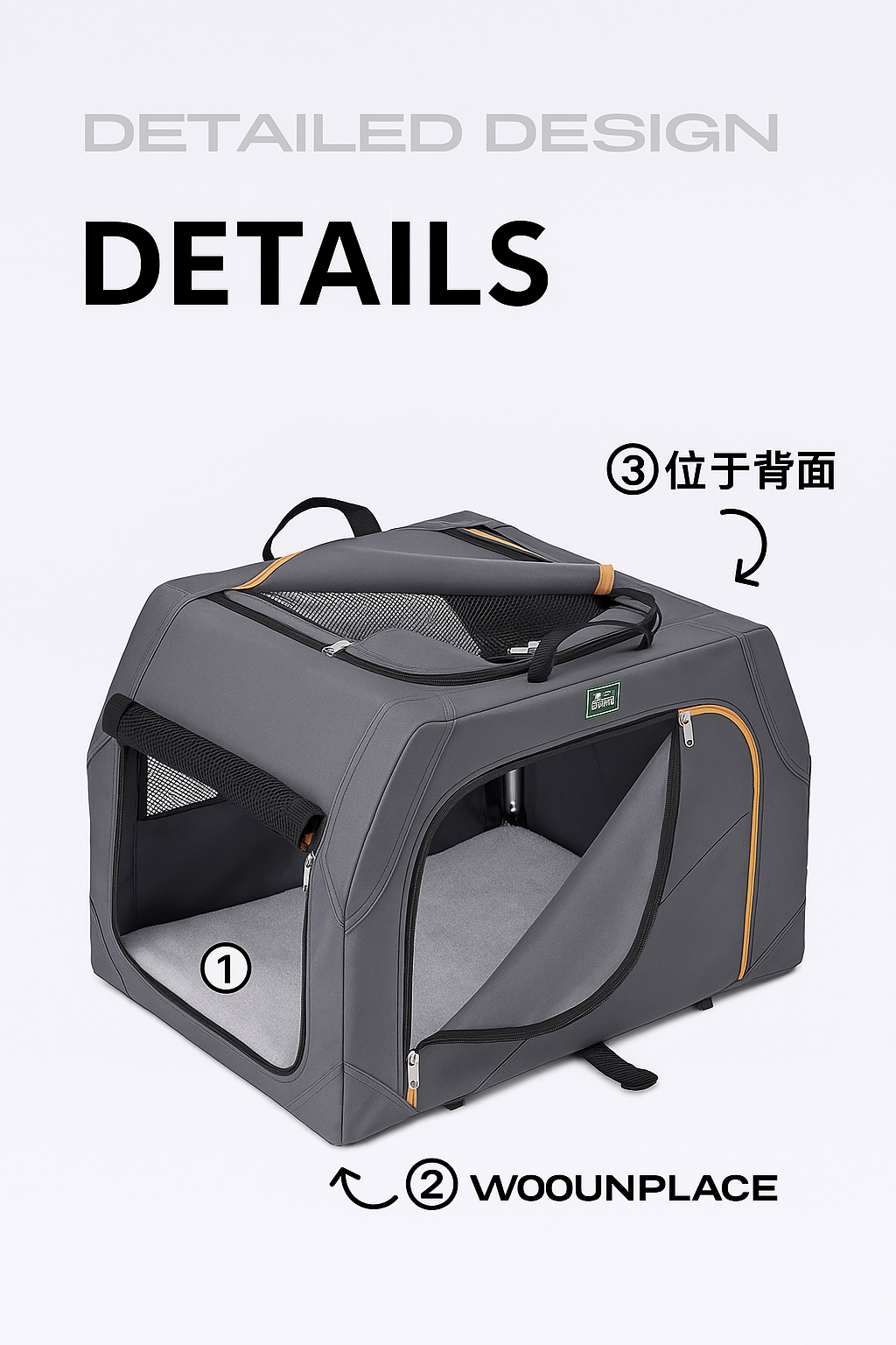 HUNTER Germany Portable Pet Travel Carrier – Breathable & Foldable Crate for Car, Camping & Outdoor Use