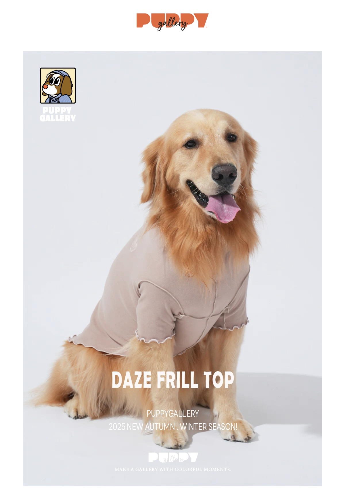 Ruffle Base Layer Top — Puppy Gallery Korean Pet Shirt for Small, Medium, and Large Dogs & Cats, Soft and Comfortable Inner Wear