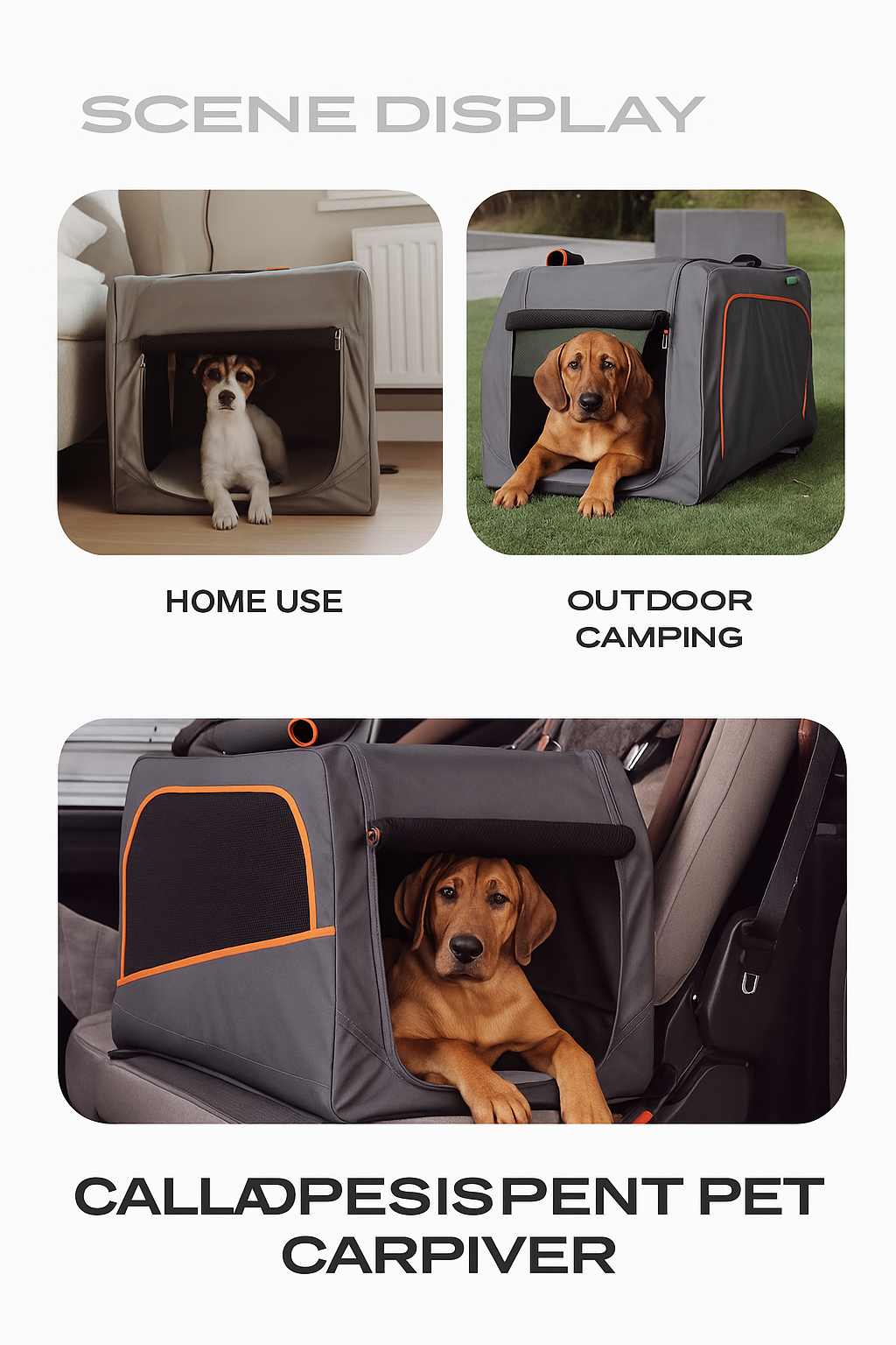 HUNTER Germany Portable Pet Travel Carrier – Breathable & Foldable Crate for Car, Camping & Outdoor Use
