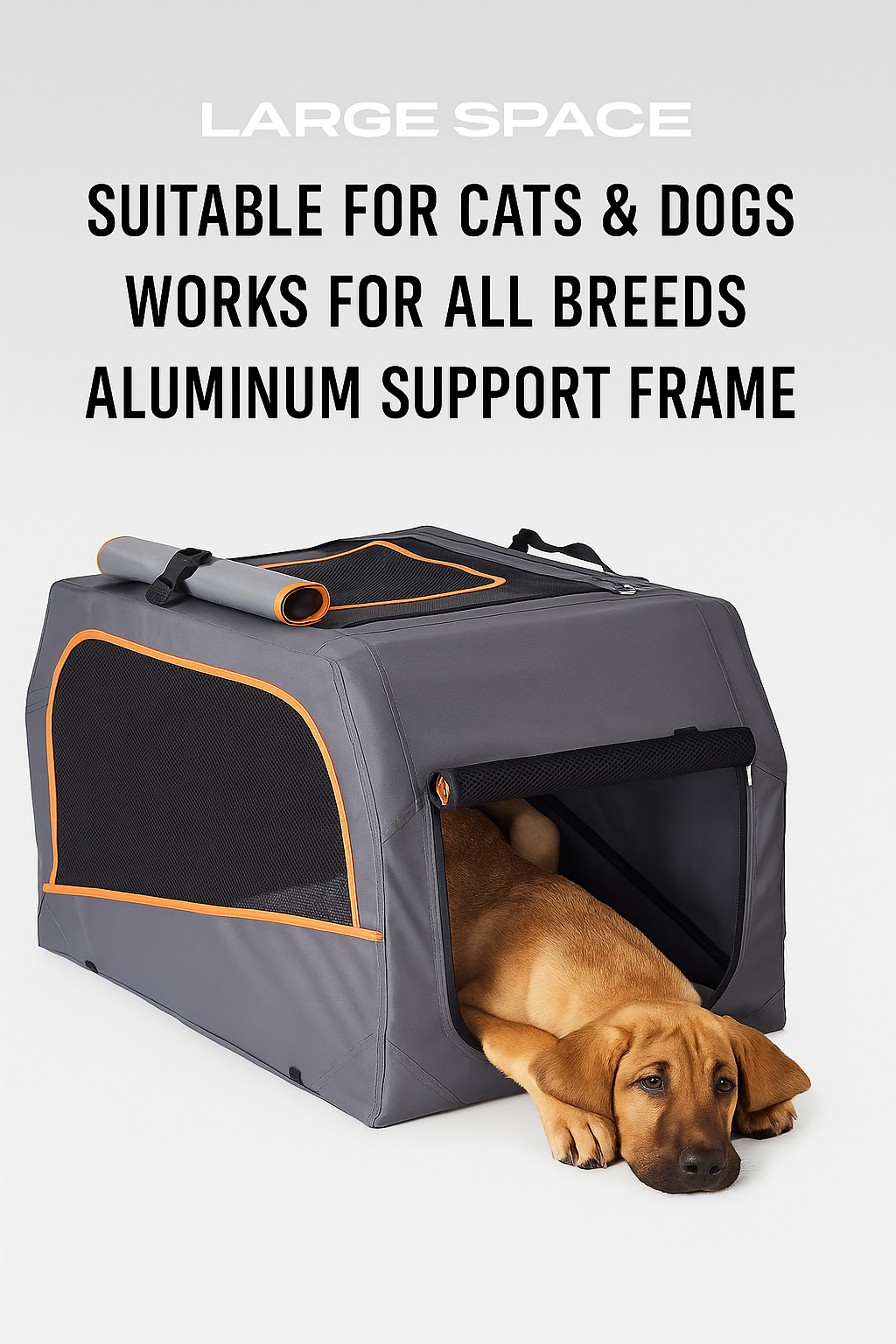 HUNTER Germany Portable Pet Travel Carrier – Breathable & Foldable Crate for Car, Camping & Outdoor Use