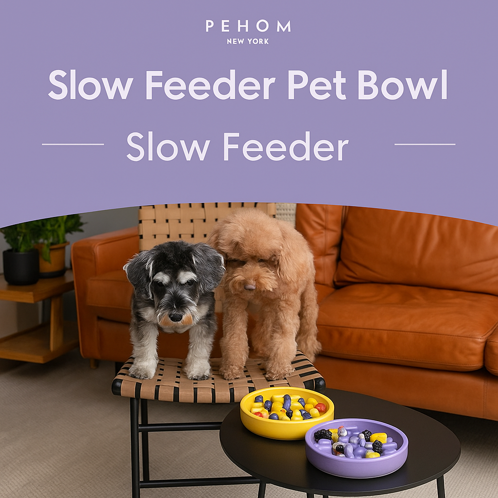 PEHOM ZenBowl – Microwave-Safe Ceramic Slow Feeder for Cats & Dogs