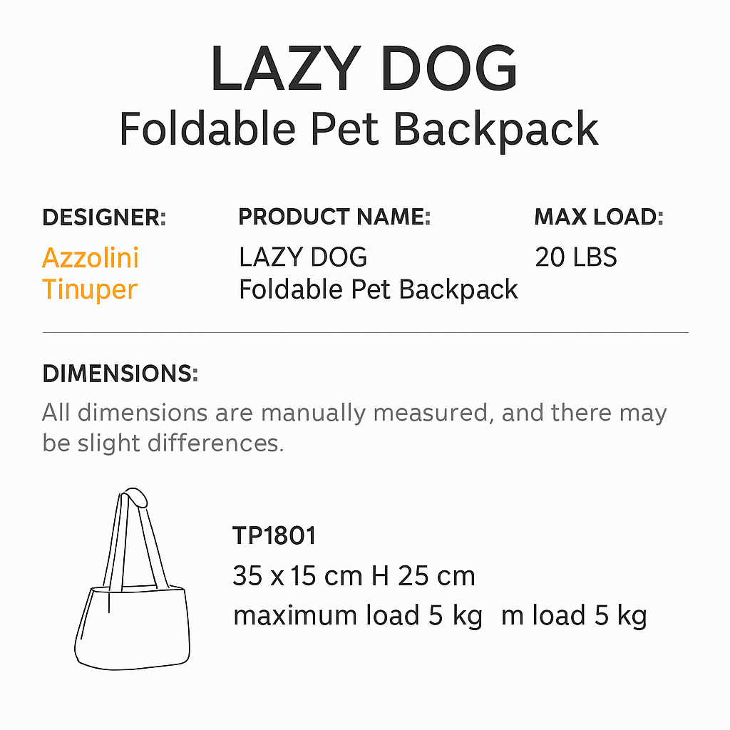 United Pets Milano Foldable Pet Carrier Bag – Lightweight Travel Tote for Cats & Small Dogs