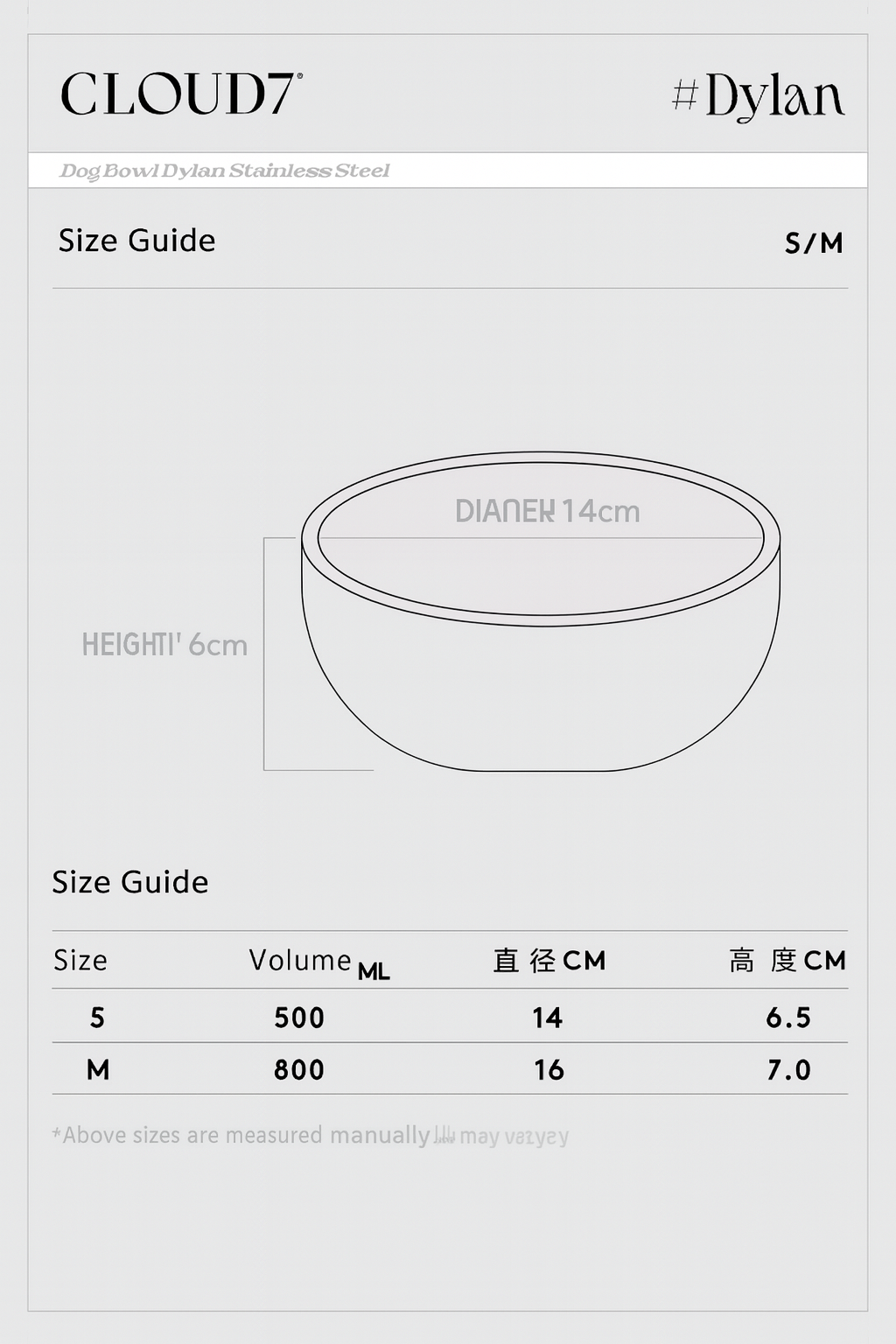 Stainless Steel Bowl – Cloud7 German Imported Pet Feeding Bowl for Cats and Small to Medium Dogs, Anti-Slip Food and Water Dish