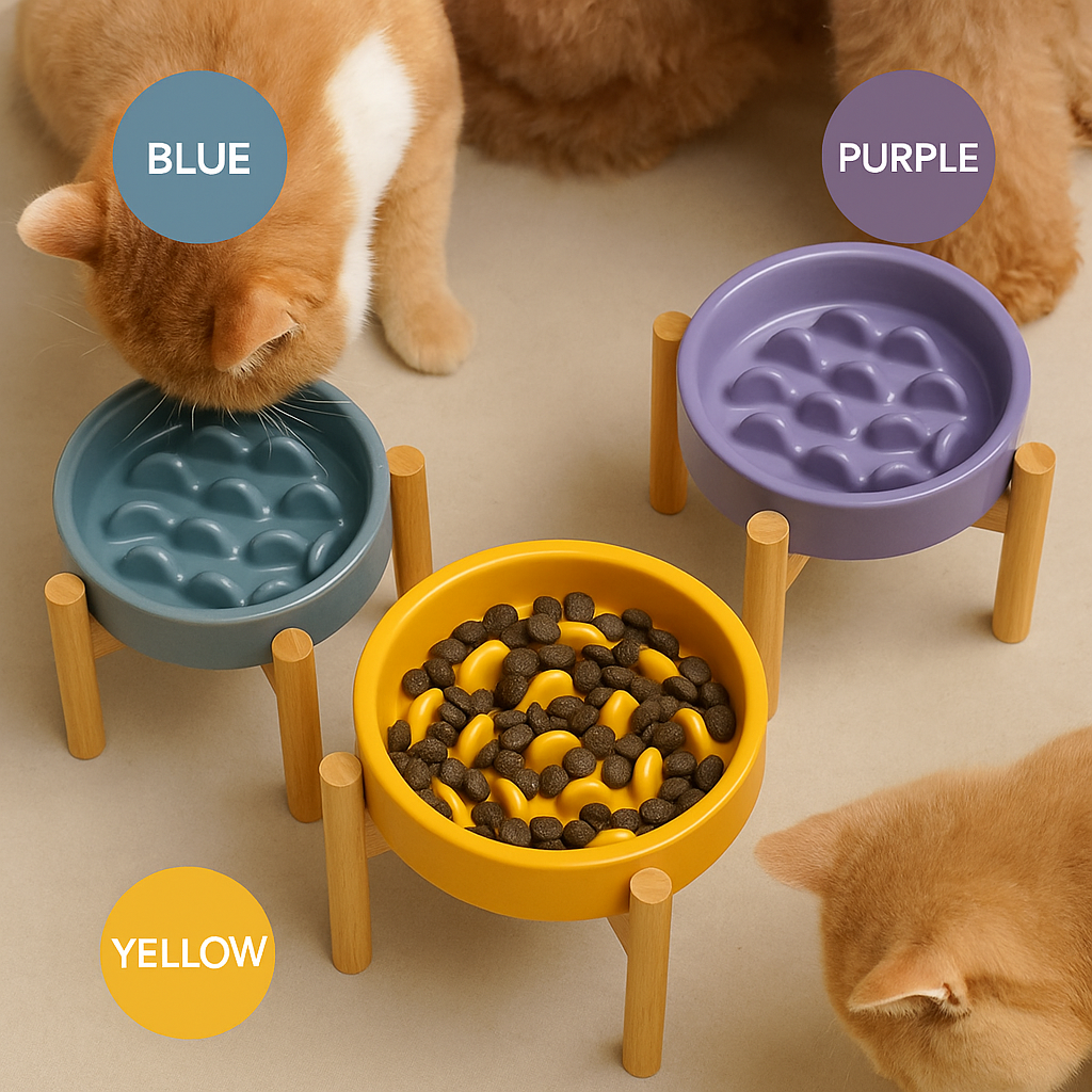 PEHOM ZenBowl – Microwave-Safe Ceramic Slow Feeder for Cats & Dogs