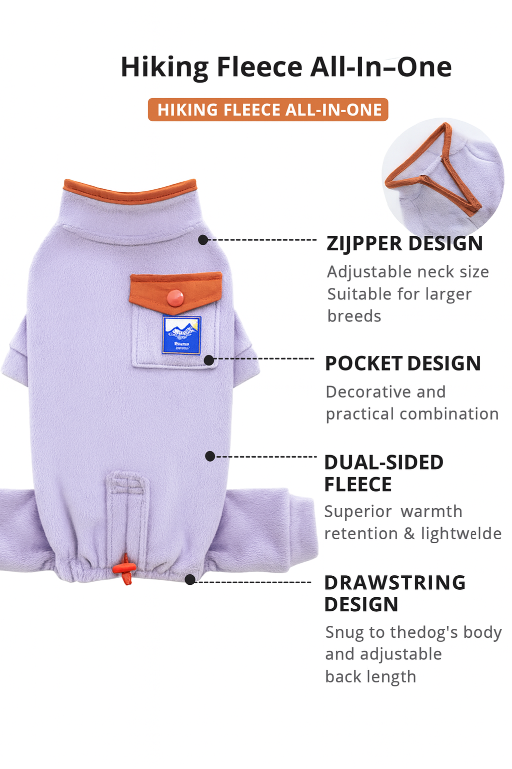 Featherlight Hiking Jumpsuit — Puppy Gallery Korean Pet Apparel for Small, Medium, and Large Dogs & Cats, Warm Outdoor Coat