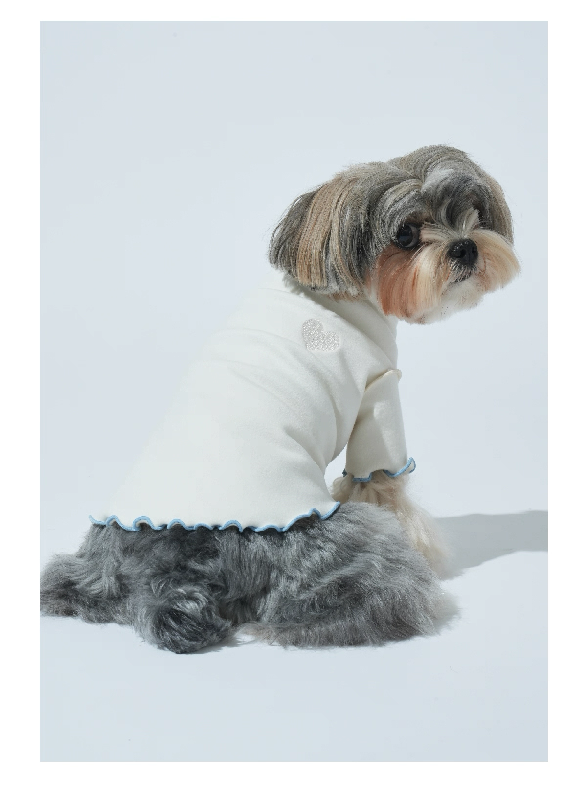 Ruffle Base Layer Top — Puppy Gallery Korean Pet Shirt for Small, Medium, and Large Dogs & Cats, Soft and Comfortable Inner Wear